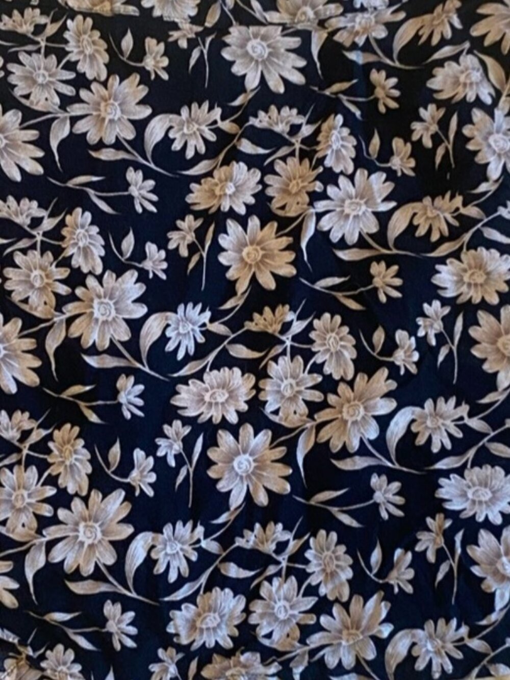 Black Floral Wrap Skirt with White Flowers - Picture 2 of 2